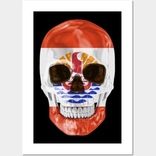 French Polynesia Flag Skull - Gift for French Polynesian With Roots From French Polynesia Posters and Art